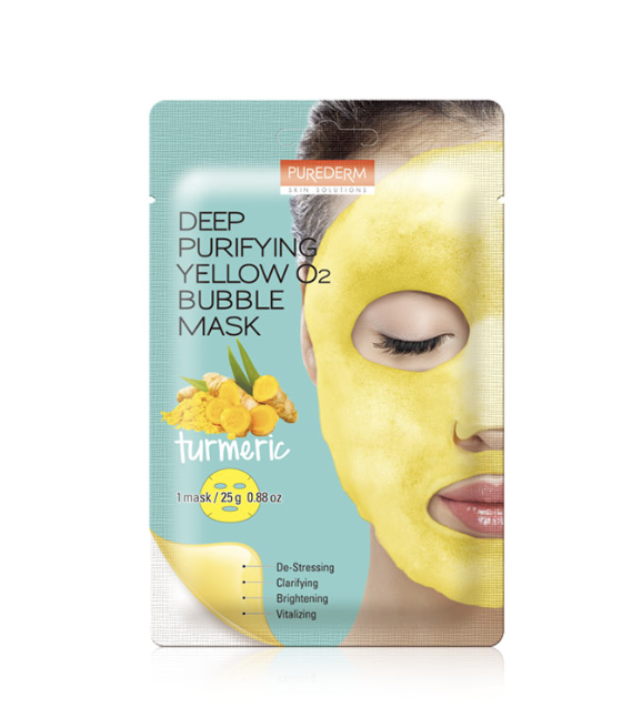 Purederm Deep Purifying Yellow O2 Bubble Mask Turmeric
