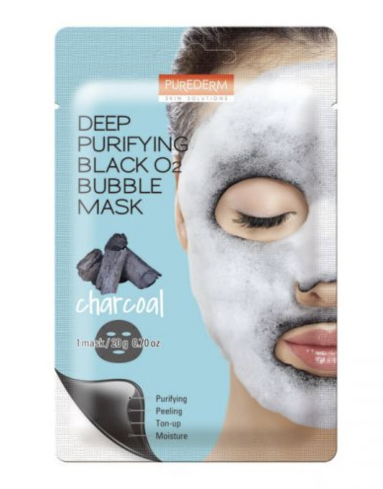 Purederm Deep Purifying Black O2 Bubble Mask Charcoal